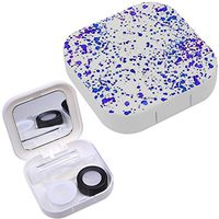 Portable Contact Lens Case Box Travel Kit Mirror + Bottle + Tweezers Container Holder [ Bright Watercolor White ]