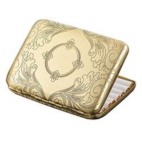 Carved Arabesques Pure Copper Metal Cigarette Case Holds 16 Cigarettes