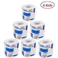 xuzomedia Toilet Paper Soft Strong Toilet Tissue Cotton Roll Paper Household Towel Tissue White Soft Toilet Paper Home Kitchen Table paper (6 Rolls)