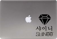 Shinee Korean Logo Vinyl Decal Sticker for Computer Macbook Laptop Ipad Electronics Home Window Custom Walls Cars Trucks Motorcycle Automobile and More (BLACK)