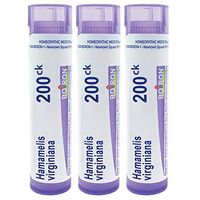 Boiron Hamamelis virginiana 200ck, 80 pellets, homeopathic Medicine for Hemorrhoids with Bursting Sensation, 3 Count