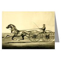 12 Note Cards set of Currier and Ives of the Grey Eagle horse illustration-1866