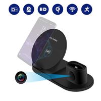 WiFi Hidden Camera Charger, 1080P Security Spy Cameras with Wireless Charging Stand, Built in 16GB Support Micro SD Card Recording/Motion Detection/Phone Remotely Monitoring-Aisoul 2019 Upgraded