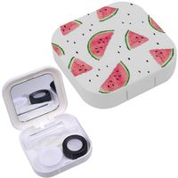 Portable Contact Lens Case Box Travel Kit Mirror + Bottle + Tweezers Container Holder [ Watermelons ]