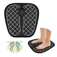 EMS Foot Massage Mat, Foot Muscle Massage Stimulator, Folding Portable Electric Massage Mat, Feet Massage Promoting Blood Circulation Muscle Pain Relief,Black