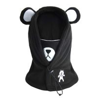 Boys Girls Winter Warm Windproof Balaclava Hat Ski Riding Face Mask Fleece Neck Warmer (Black)