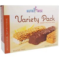 NutriWise - Variety Pack Crispy Diet Protein Bar | Low Sugar, Low Cal, Low Fat, High Protein, Gluten Free (7/Box)