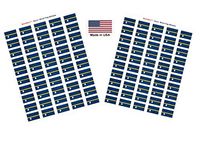 Made in USA! 100 Country Flag 1.5" x 1" Self Adhesive World Flag Scrapbook Stickers, Two Sheets of 50, 100 International Sticker Decal Flags Total (Nauru)