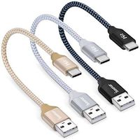 Short USB Type C Cable - [3Pack 1Ft] iSeekerKit USB C to USB A Cable Braided Fast Charging Cable for Samsung Galaxy S8 S8+ Google Pixel Nexus 6P 5X HTC10 LG V20 G5 MacBook Other Type C Devices