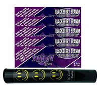 Herb Airtight Tube Pocket Protector with Juicy Jay's BlackBerry Brandy 1.25 Flavored Hemp Rolling Papers 5 Count DC Crafts Nation- Happy Face