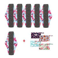 OHBABYKA Washable Reusable Bamboo Sanitary Napkins Pads for Women,Super-Absorbent, Soft and Comfortable (M, BBW-12)