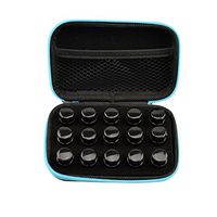 Sundlight Essential Storage Case, 15 Compartments Essential Oil Carrying Case Organizer 1ml 2ml 3ml Handle Zipper Scented OilsTravel Case,13.5cm x 8.5cm x 4.5cm,Set of 1