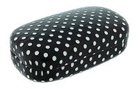 Hard Mod Black and White Polka Dot with Interior Mirror Contact Lens Travel Case