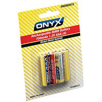 Onyx 1.2V 750mAh NiMH AAA Single Cells (4), ONXM2075