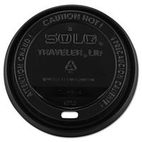 SCCTLB316 - Solo Traveler Drink-Thru Lids, 10-24oz Cups, Black