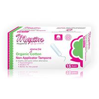 Maxim Hygiene Products Organic Cotton Non Applicator Tampons Super 16 Tampons