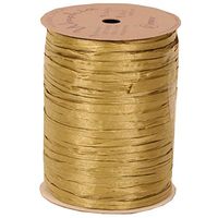 JAM PAPER Raffia Ribbon - Gold - 100 Yards per Spool - Sold Individually