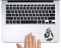 BB-8 Droid Detailed Star Wars Printed Trackpad Clear Vinyl Decal Sticker Compatible with Apple MacBook Pro Air 11" 12" 13" 15" All Years Laptop Keyboard (13" MacBook Pro Retina)