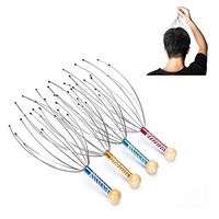 ZYZ 10 Pcs Scalp Massager, Metal Wires with Wood Handle Handheld Head Massage Tingler, for Hair Stimulation and Deep Relaxation
