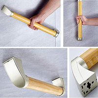 QTMHT Wooden Grab Bar, Solid Wood Bathroom Safety Bath Handle Bathtub Assist Support Balance, Wall Mount Fittings, for Handicap Elderly Injury Pregnant Woman,Natural,34cm