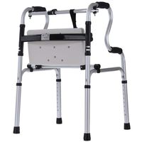 LBYMYB Folding Walker Elderly Auxiliary Aluminum Walker with Plastic Seat Plate Without Wheel Walking Training Rehabilitation Equipment Wheelchair