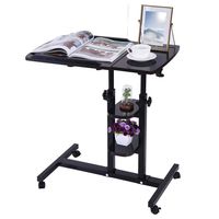 Transser Portable Laptop Rolling Cart Standing Table Height Adjustable Sofa Bedside Flipped Board Computer Stand Desk Coffee Table with Wheels, Shipping From NJ. or CA.