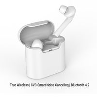 True Wireless Earbuds Stereo Earphone Cordless Sport Headphones, Huafly Bluetooth Headset in-Ear Earbuds with Portable Charger for iPhone and Android (White)
