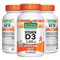 Botanic Choice Vitamin D3 - Adult Daily Supplement - Delivers 5000 IU Supports Proper Calcium Absorption for Healthy Bones and Teeth Promotes Strong Immune Function Healthy Heart Colon and Breast