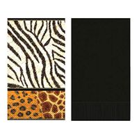 Everyday Bathroom Guest Towels, Disposable Paper Buffet Napkins, Set of 2 Packages of 16 (Animal Prints)