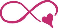 hBARSCI Infinite Love Vinyl Decal - 5 Inches - for Cars, Trucks, Windows, Laptops, Tablets, Outdoor-Grade 2.5mil Thick Vinyl - Pink