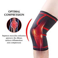 Knee Support Knee Brace Red for Men & Women Support for Running Basketball Jumping Pain Relief Injury Recovery 1 Pair…