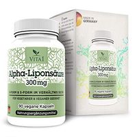 VITA1 Alpha Lipoic Acid ALA 300mg • 90 Capsules (6-Weeks-Supply) • 50% R- and 50% S-Alpha Lipoic Acid • Made in Germany