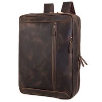 Tiding Convertible Leather Briefcase Backpack 17 Inch Laptop Case Business Messenger Shoulder Bag with YKK Zipper