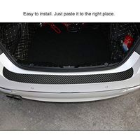JoyShopping Universal Trunk Rear Guard Plate Sticker Car Rear Bumper Trim Anti-Kicked Scratch Protection Sticker Strip 3D Carbon Fiber Film Black CN -