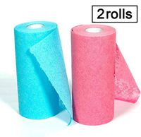 SERENITA Kitchen Dish Wash Scrubber Cloths. Scratch Free. No Ordor. Hygienic Disposable Reusable. Bathroom Bathtub Cleaner. 120 Count Blue+Pink