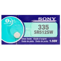 Sony 335 (SR512SW) 1.55V Silver Oxide 0% Hg Mercury Free Watch Battery (2 Batteries)