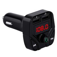 Bluetooth FM Transmitter for Car USB Car Phone Charger Make Calls Hands Free and Stream Music for Android iOS iPhone Samsung Cell Phone 2 USB Ports 62438