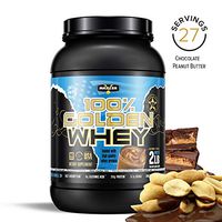 Maxler 100% Golden Whey Protein - 25g of Premium Whey Protein Powder per Serving - Pre Post Intra Workout - Fast-Absorbing Whey Hydrolysate, Isolate, Concentrate Blend - Chocolate Peanut Butter 2 lbs