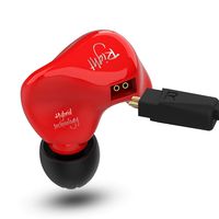 KZ ZS4 Hybrid Driver High Resolution in Ear Headphones/Earbuds/Earphones/Headsets with 1pcs Dyanmic Driver and 1pcs Balanced Aramatures (Red Without Mic)