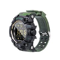 New EX16S Sport Bluetooth Smart Watch IP67 Waterproof Pedometer Smartwatch Alarm Clock Stopwatch Long Standby Wristwatch (Camouflage Green)