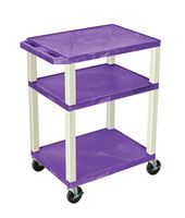 Offex 34"H Electric A/V Cart with 3 Shelf and Putty Leg - Purple