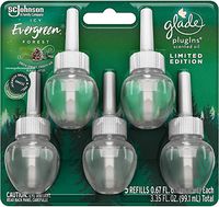 Glade Plugins Scented Oil Refills - Limited Edition Holiday Collection - Icy Evergreen Forest - 5 Count Oil Refills Per Package - One (1) Package