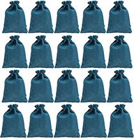 IBLUE 5”*7” Burlap Gift Pouches 20 Pack Drawstring Party Jewelry Wedding Favor Bag Candy Snack Sacks for DIY Craft Christmas Birthday P004 (Green)