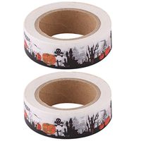 uxcell Washi Paper Castle Pattern Office Box Cardboard Label Tape Roll 10M Length 2pcs