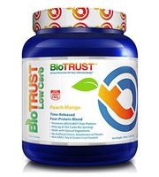 BioTrust Low Carb Natural and Delicious Protein Powder Whey and Casein Blend from Grass-Fed Hormone Free Cows, Non GMO, Soy Free, Gluten Free, Hormone and Antibiotic Free, Peach Mango (14 Servings)