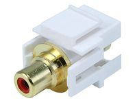 Monoprice 106566 Keystone Jack-Modular RCA with Red Center Flush Type, White