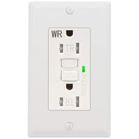 GFCI Outlet 15 Amp, UL Listed, Tamper-Resistant, Weather Resistant Receptacle Indoor or Outdoor Use, LED Indicator with Decor Wall Plates and Screws (White)