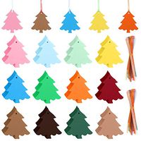 300 Pack Colorful Christmas Tree Gift Tags 12 Colors Craft Paper Wishing Tree Tags Decorative Hanging Sign Tags with Ribbons for Christmas Decoration