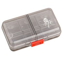 Yeeho Pill Case - Portable Flip Tablet Box Holder with 8 Compartments - Double Decker Medicine Capsules Vitamin Foldable Organizer Container Storage for Travel Trip Pocket Purse -Translucence Black