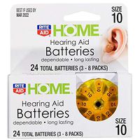 Rite Aid Home Hearing Aid Size 10 Batteries - 24 ct